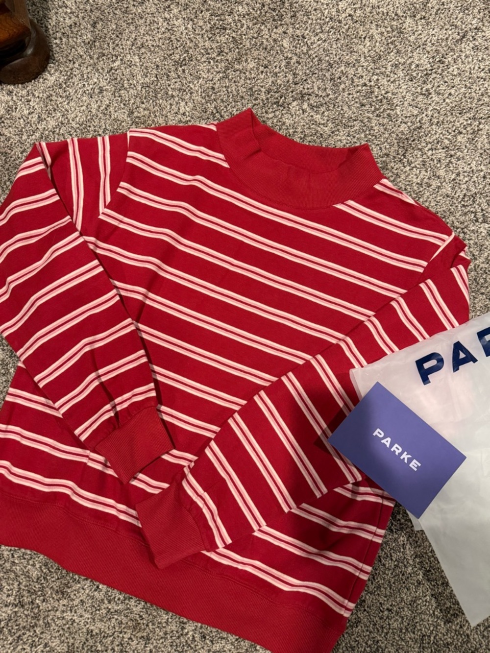 Parke Red and White Valentine Mockneck